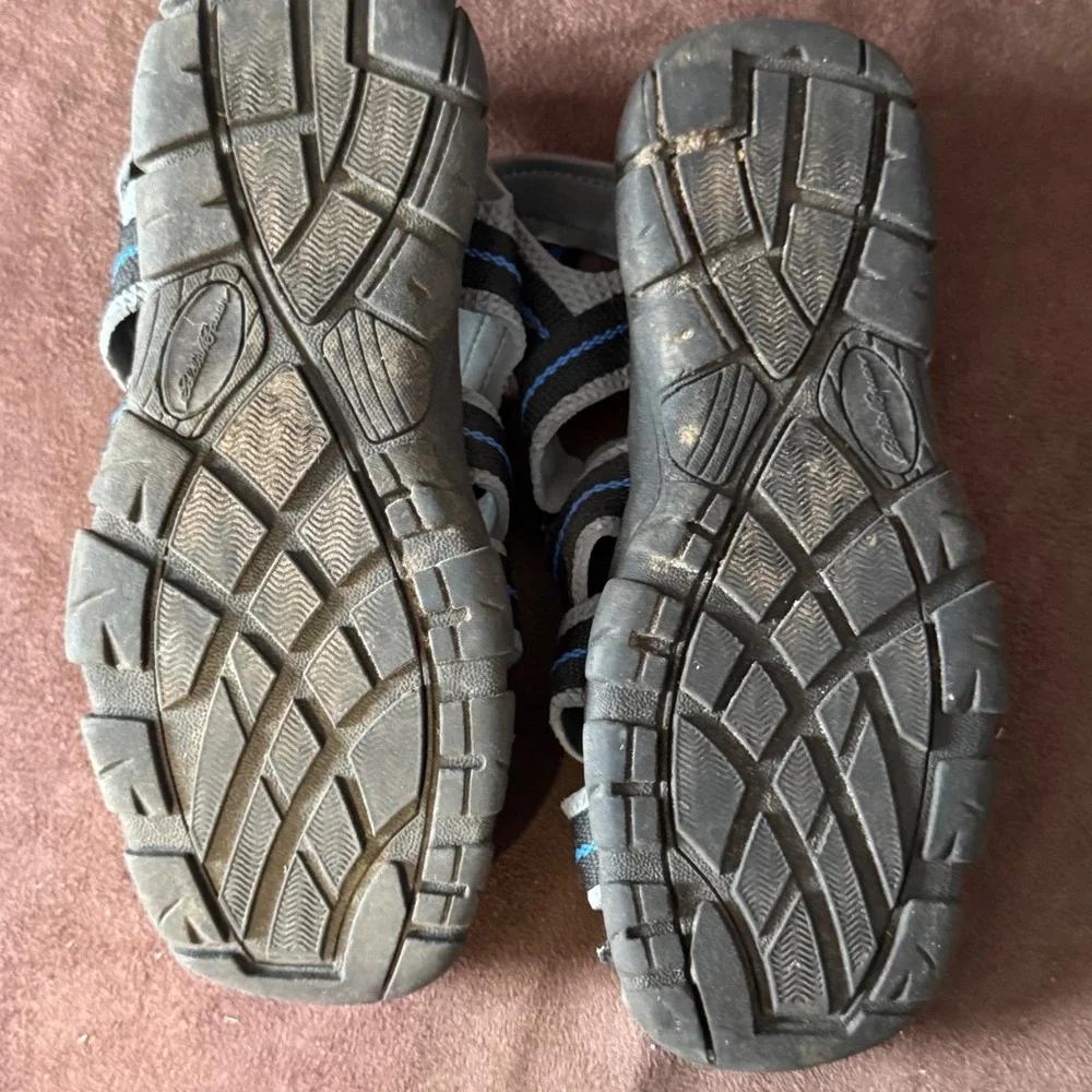 Eddie Bauer Ethan Kids Black Blue Closed Toe Hiking‎ Sandals Water Shoes Size 13
